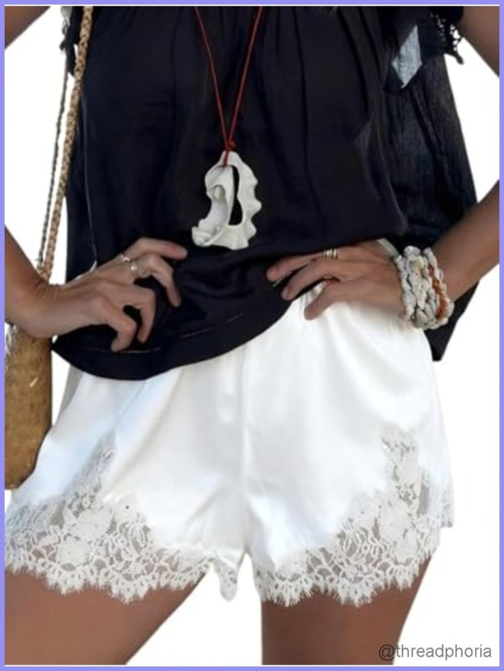 Satin Lace Trim Shorts Women Mini Silk Lounge Sleep Slip Pajama Bottoms